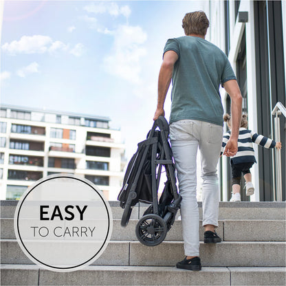 hauck Rapid 4, Grey - Pushchair from Birth up to 22 kg, Plastic Wheels, Compact & One Hand Folding, Height-Adjustable, Fully Reclining