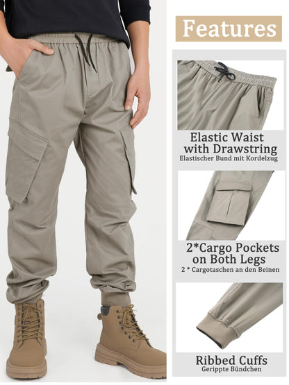 CAMLAKEE Jungen Jogger Hose aus Twil Cargohose mit elastischem Bund