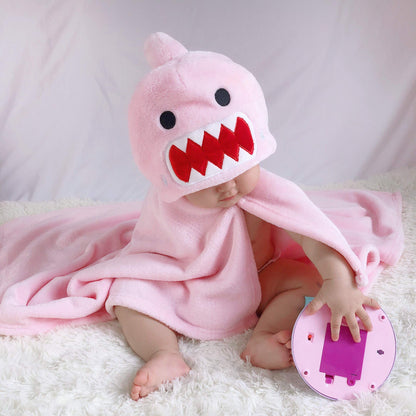 Doladola Baby Decke Babys Tier Design，Flanell Kinder Decke Kapuzenhandtuch für Mädchen und Jungen，Baby Kapuze Badeponcho Kinder Warm（gelbe Ente）