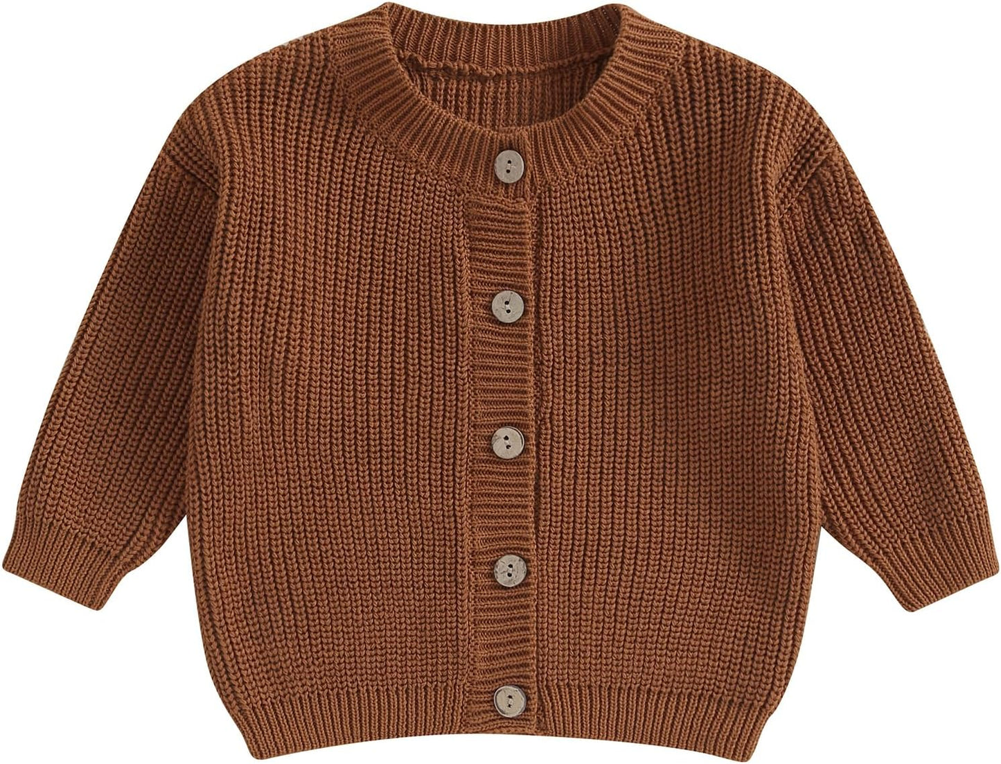 FOMOYUU Strickjacke für Kleinkinder und Neugeborene, Mädchen, langärmelig, Knopfleiste, Sweatshirt, Jacke, Herbst-Outfits