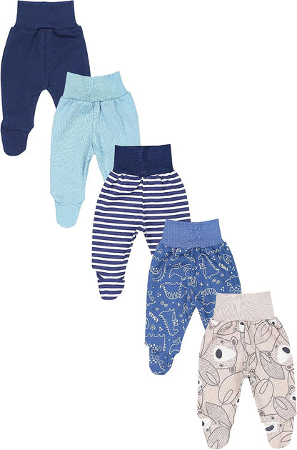 TupTam Baby Unisex Pants with Foot Colourful 5-Pack 