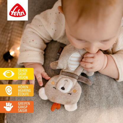 Fehn Knister-Seestern – Activity-Rascheltier zum Greifen & Lauschen | Fördert Sinne und Motorik – zum Geräusche erzeugen und Spielen – für Babys und Kleinkinder ab Geburt