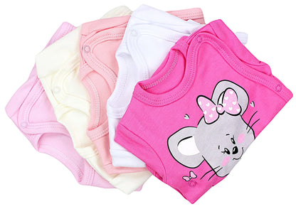 TupTam Baby Body Langarm – Wickelbody Langarm für Jungen & Mädchen, 5er Pack, 100% Baumwolle, OEKO-TEX