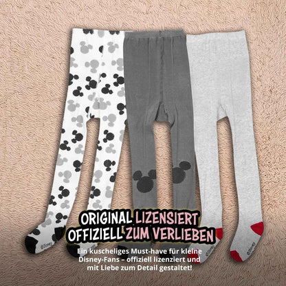 United Labels Disney Mickey Mouse Baby Tights for Boys and Girls - Baby Tights Baby Clothing Grey White (Pack of 3)
