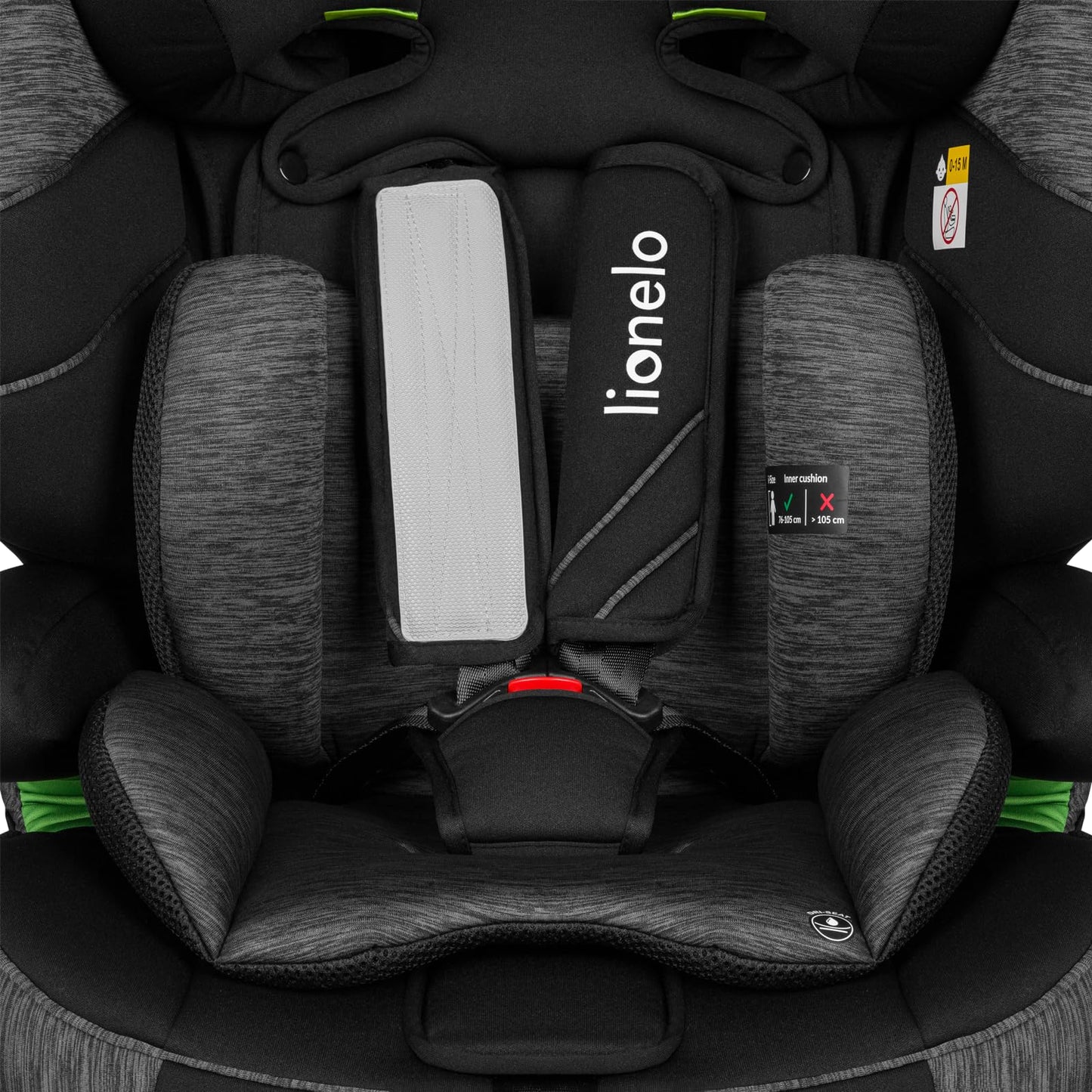 LIONELO LEVI I-SIZE 76-150 cm Kinderautositz, Gruppe 1 2 3, Seitenschutz, 10 Grad Kopfstützenverstellung Bequeme Armlehnen Verstellbare Rückenlehne, R129 i-Size