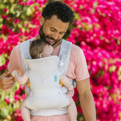Infantino Flip Advanced 4-in-1 Babytrage, Ergonomisch, Umwandelbar, mit Blickrichtung Nach Innen und Außen, Vorne und Hinten Tragbar für Neugeborene bis Kleinkinder von 3,6-14,5 kg, Grau