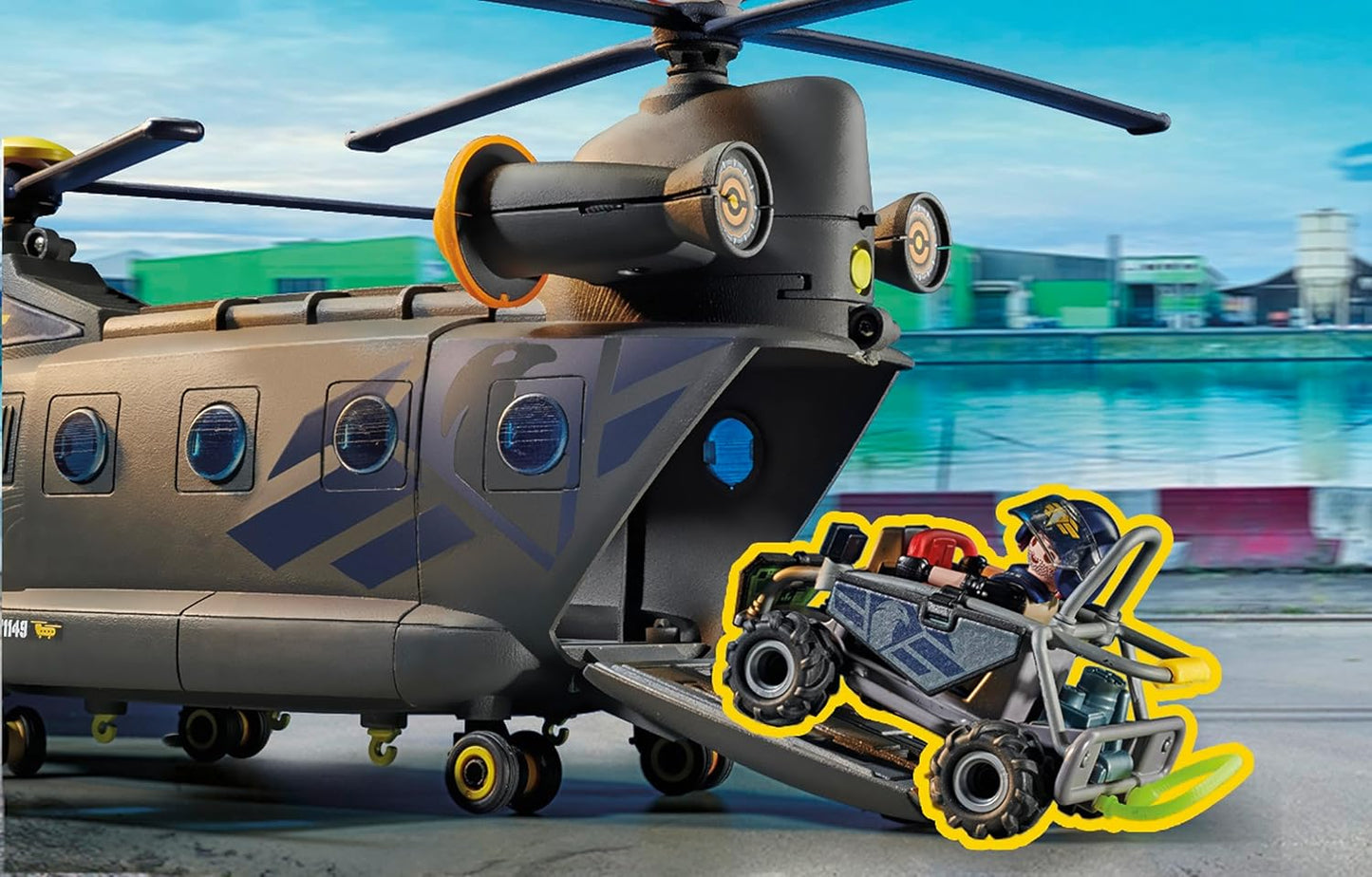 PLAYMOBIL City Action 71149 SWAT-Rettungshelikopter, detailreicher SWAT-Rettungshelikopter mit Licht- und Soundmodul, Spielzeug für Kinder ab 5 Jahren