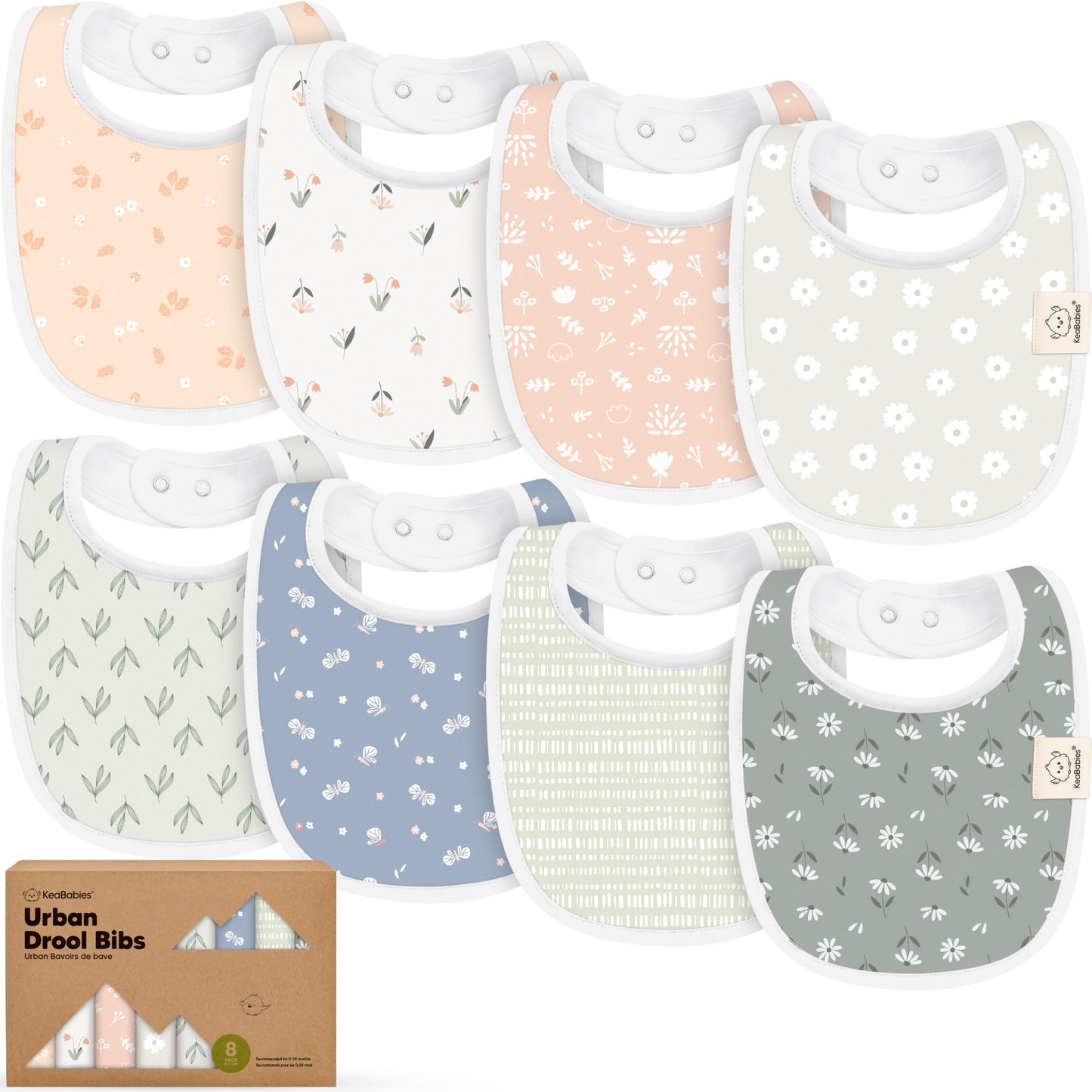 Baby Bibs for Boys &amp; Girls - 8-Pack Organic Cotton Teething Bibs - Baby Bibs for Girls &amp; Boys - Large Bibs for Infants, Toddlers (Wilderness) 