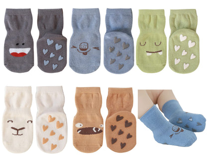 Rutschfeste Socken für Baby Mädchen Jungen 5 Paar Kinder Anti Rutsch Socken Sportsocken Stoppersocken