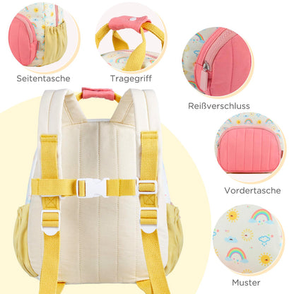 Kinderrucksack Mädchen 30cm Rucksack Kleinkind Kinderrucksack für 2-4 Jahre Kinder kindergartenrucksack Mini Tagesrucksack Reisetasche - Rosa Erdbeere
