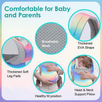 YooxArmor Babytrage für Neugeborene ab Geburt,Ergonomische gemütlich und leichtgewichtig Babybauchtrage mit Nackenstütze,Rückentrage Baby-Tragetasche Geeignet für 3-30 kg
