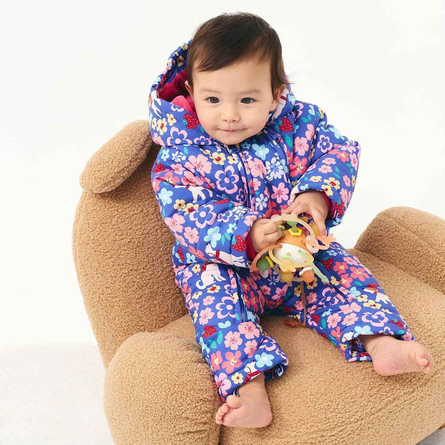 Baby Romper with Hood, Snowsuits with Gloves and Booties, for Toddlers, Fleece Cotton Romper for Toddlers, Boys and Girls, Warm Jumpsuit, Winter Jacket, 6-9 Months