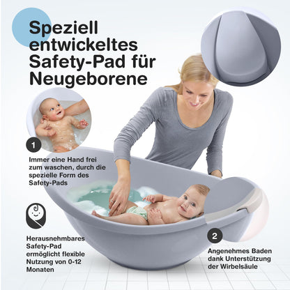 BabybeFun Baby Badewanne mit Badewanneneinsatz für Neugeborene [Testsieger] Rutschfeste Babybadewanne für Babys und Kleinkinder [0-12 Monate] Babywanne für Dusche Badewanne Weiß
