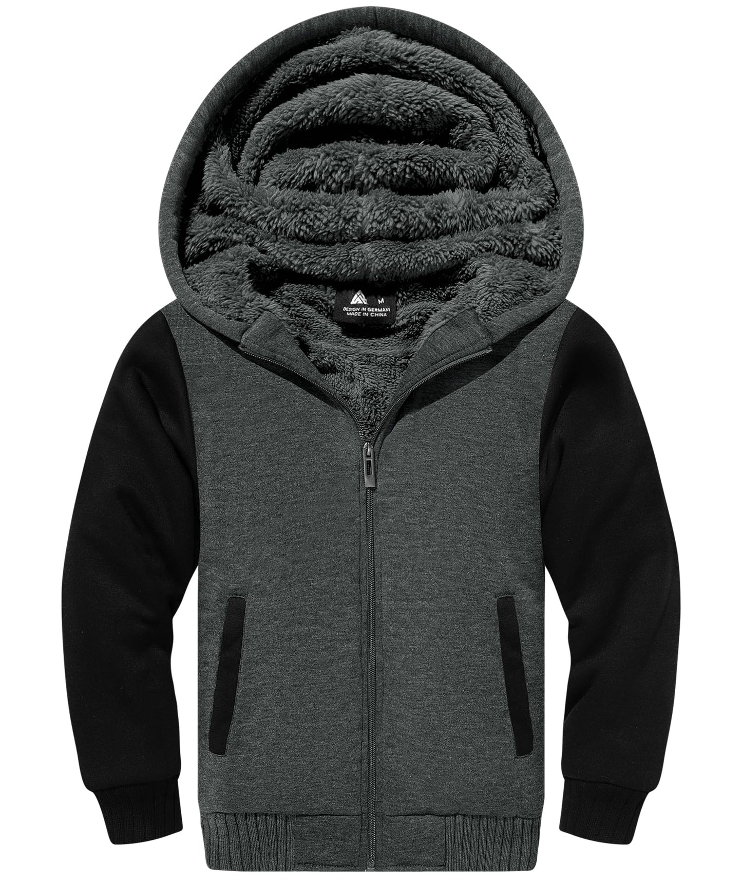 JACKETOWN Boys' Sweat Jacket Lined Children's Hoodie Sweatshirt Hoodie Fleece Jacket with Hood Long Sleeve Warm Winter Jacket Classic Pullover with Zip