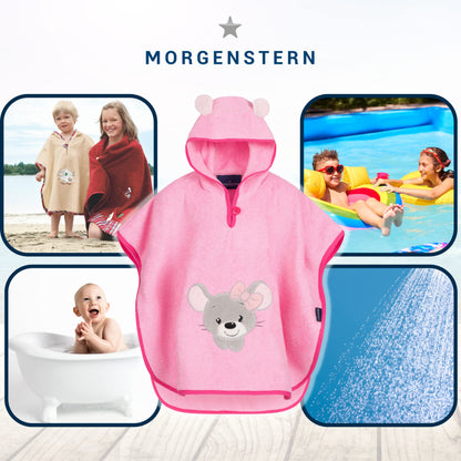Morgenstern Bath Poncho Children's Baby Girls Boys 100% Cotton Oeko-Tex Baby Bath Towel Hooded Towel Bathrobe Terry Cloth