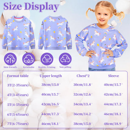 Baogaier Sweatshirt Mädchen Pullover Baumwolle Leichtgewicht Casual Sport Langarmshirt Pailletten Pelzig Tierdruck Kinder Kleidung Langarm Rundhalsausschnitt Tops 2-7 Jahre, Gr.92-122