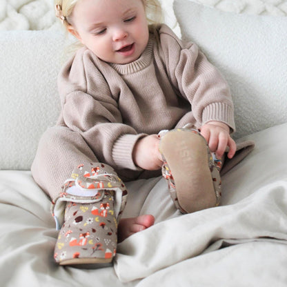 Dotty Fish Baby Winter Boots - Warm Non-Slip Cotton Crawling Shoes with Suede Sole - 0-24 Months