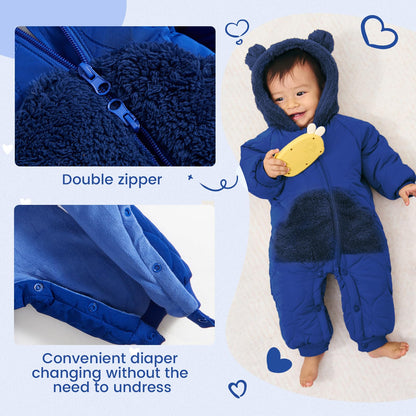 Baby Schneeanzug, Baby Jungen Mädchen Winter Overall Strampler Neugeborenen Schnee Overall für 3-24 Monate