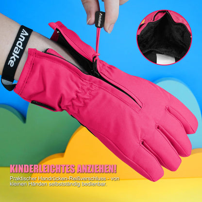 Andake Children's gloves, windproof, waterproof, warm winter gloves, skiing, outdoor sports, riding gloves, boys and girls