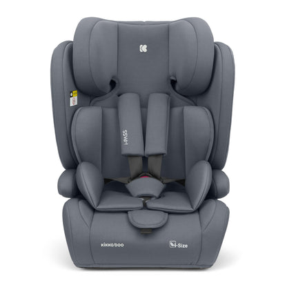 KikkaBoo i-Pass, Kindersitz 9–36 kg, Gruppe 1/2/3 Auto Kindersitz für Kinder 76–150 cm (15 Monate – 12 Jahre), i-Size, 13-fach verstellbare Kopfstütze, Schwarz - Meloni2