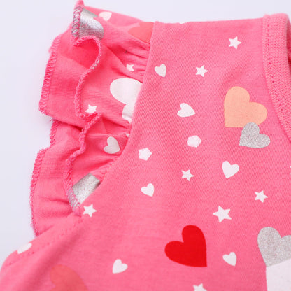 Mädchen Kleid Baumwolle Rundhals Rüschen Ärmellos Lässige Einhorn Cartoon-Applikationen Blau/Weiße Gestreift Kleidung Kinder Sommer Party Festliches Prinzessin A-Linie Kleider Gr. 98-128