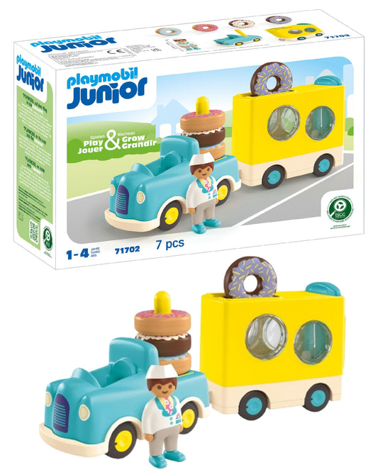PLAYMOBIL Junior 71685 Dump Truck Sustainable Toy for Children from 1 Year Including Builder and Three Building Blocks