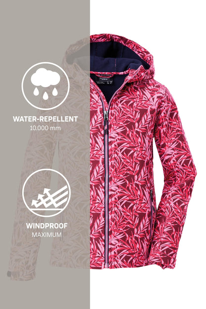 Killtec Girls' Softshell Jacket Print Softshell Jacket / Outdoor Jacket with Hood