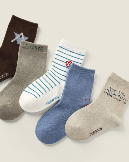 Kyopp 10 Paar Socken Kinder Mädchen und Jungen Klassisch Socken Lustig Cotton Socken Crew Socks Winter/Sommer