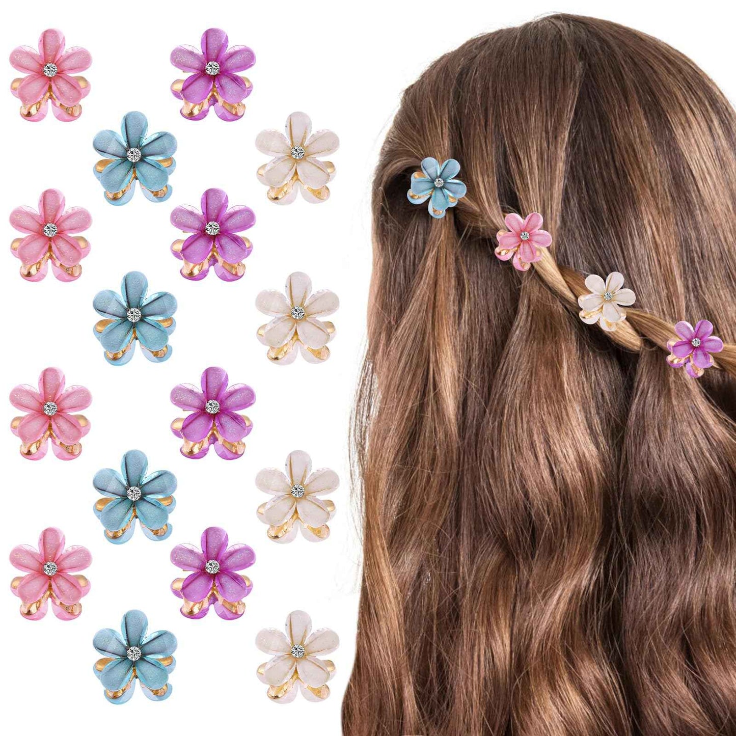 cobee Small Diamond Hair Clip Pearl Small Hair Clip Hair Accessories for Women Girls Birthday Party Wedding Party Photo Cute Clips Beach Flowers 2 cm