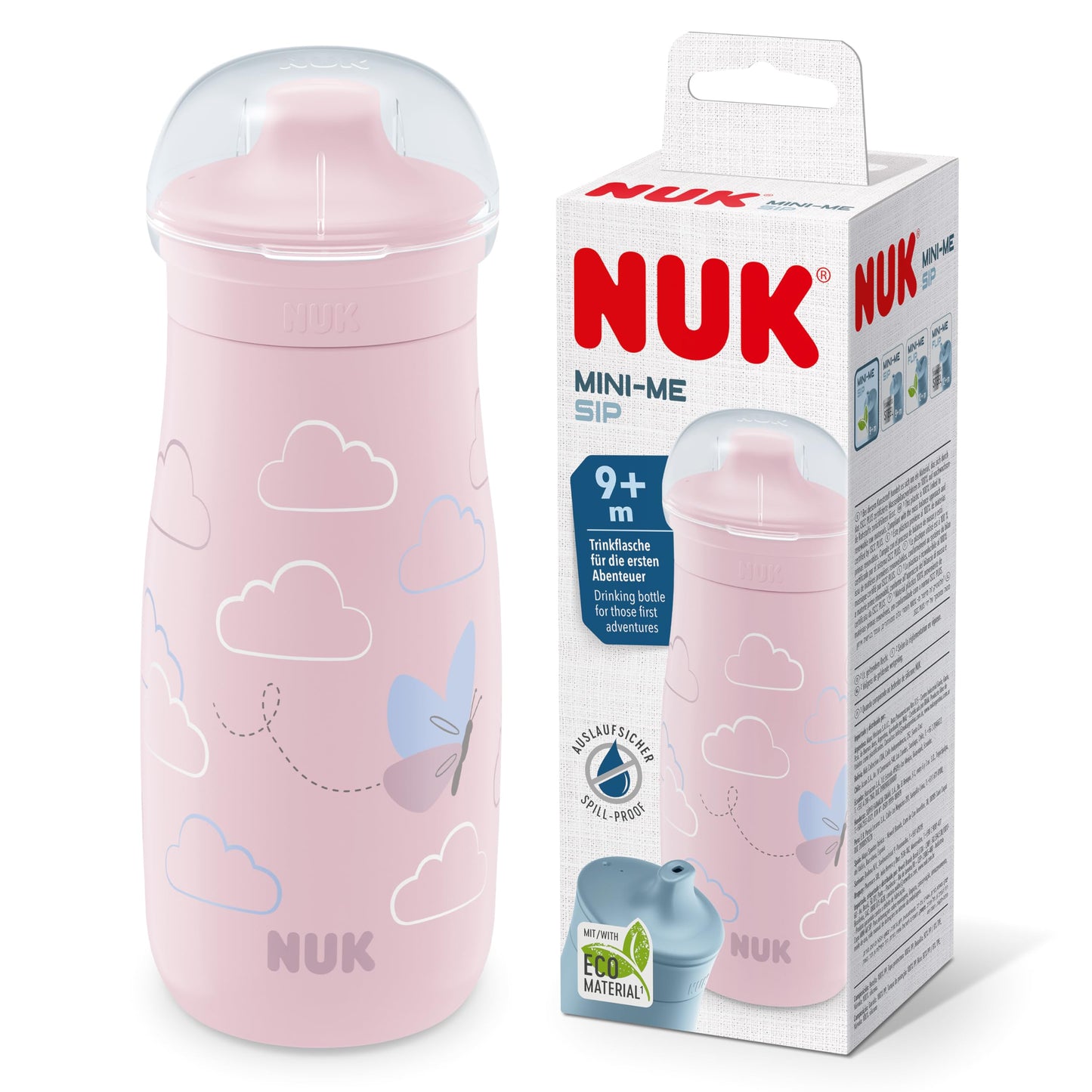 NUK Kiddy Cup Night Trinklernflasche | Schnabeltasse mit Leuchteffekt | 12+ Monate | Auslaufsicher mit harter Trinktülle | Clip und Schutzkappe | BPA-frei | 300 ml | Planeten (blau), 10255678 - Meloni2