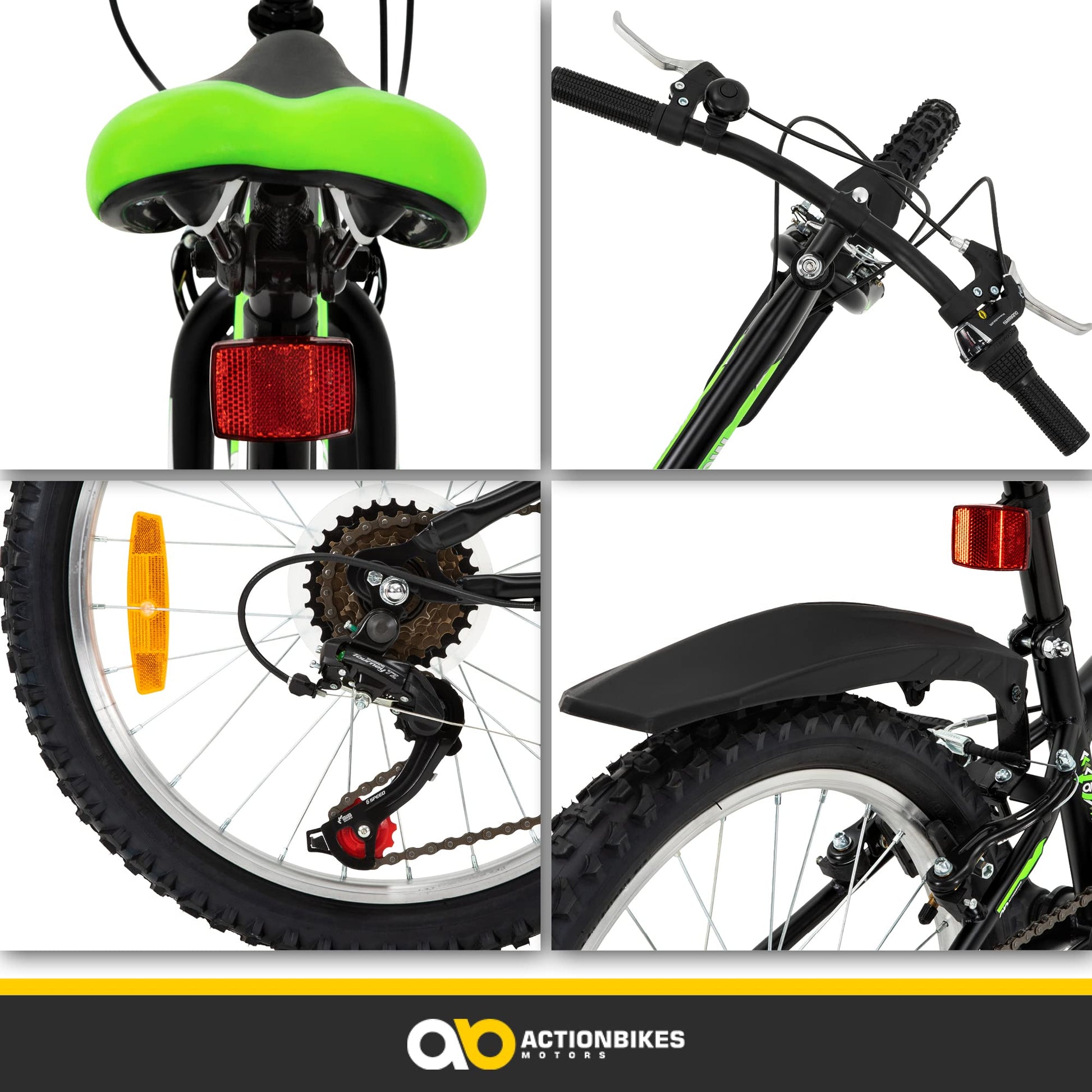 Actionbikes Kinderfahrrad Arrow | 20 Zoll 24 Zoll - V-Brake Bremsen - Fahrrad für Kinder von 6-12 Jahren - Schutzblech v. / h - Kinder Fahrrad für Mädchen & Jungen - Fahrräder - Bicycle - Kinderrad - Meloni2