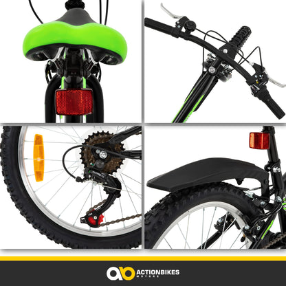 Actionbikes Kinderfahrrad Arrow | 20 Zoll 24 Zoll - V-Brake Bremsen - Fahrrad für Kinder von 6-12 Jahren - Schutzblech v. / h - Kinder Fahrrad für Mädchen & Jungen - Fahrräder - Bicycle - Kinderrad - Meloni2