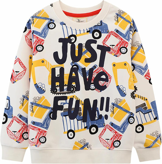 CM-Kid Sweatshirts Jungen Langarm Pullover Kinder Baumwolle Frühling Herbst Winter Warm Tops 1-7 Jahre Gr.92-122