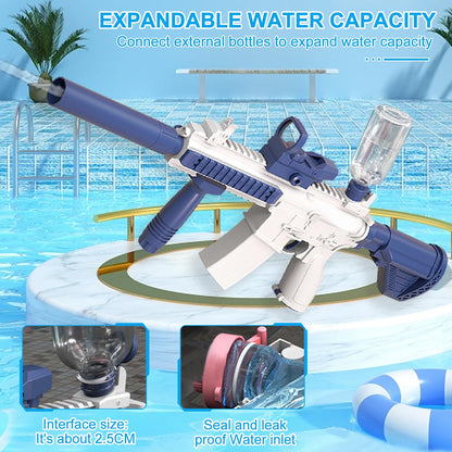 Elektrische Wasserpistole Sehr Stark Wassermaschinenpistole mit Wiederaufladbare Batterie Squirt Gun Wasser Spielzeug bis zu 20ft,Outdoor Water Gun Schießspiel für Erwachsene and Kinder (Blau)