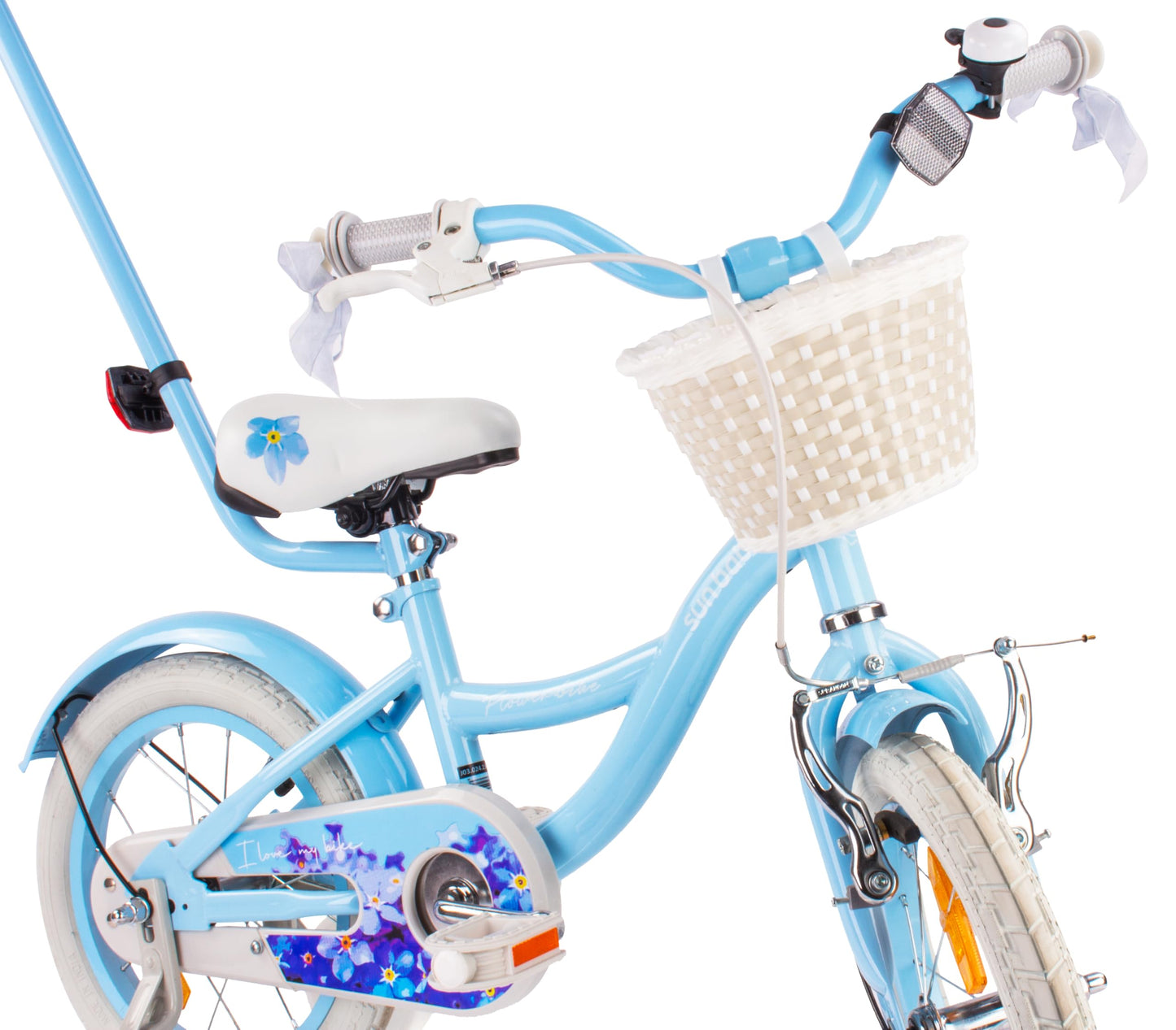 sun baby Mädchenfahrrad Flower Bike Radgröße zur Auswahl, mit Abnehmbarer Schubstange, Kinderfahrrad für Mädchen von 2 bis 6 Jahre