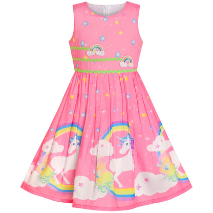 Sunny Fashion Mädchen Kleid Lila Rose Doppelklicken Krawatte Party Kids Trägerkleid Gr. 98-146