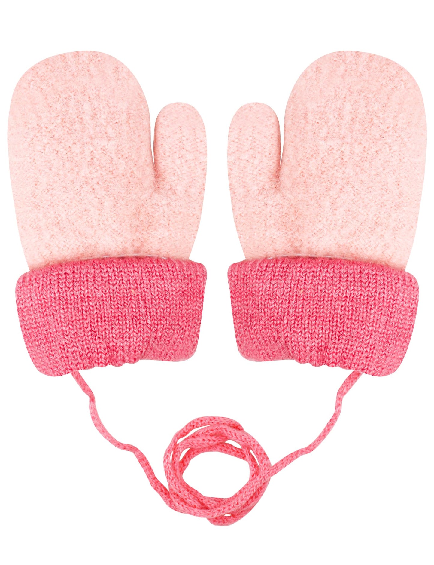 Becellen Baby Handschuhe Fäustlinge Winter, Kinder Warm Strickhandschuh Weich Niedlicher Handschuhe mit Schlüsselband für 0-3 Jahre Mädchen Junge