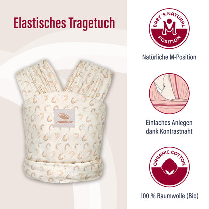 manduca Sling - Babytragetuch - Elastische Babytrage für Neugeborene von der Geburt bis zu 15 kg - Bio-Baumwolle - GOTS zertifiziert