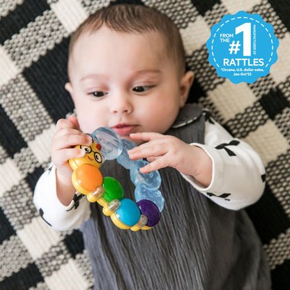 Baby Einstein, Teether-Pillar, Beißring der kühlt und beruhigt, einfach zu greifen, mit strukturierter Oberfläche - Meloni2
