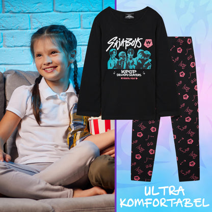 KPop Demon Hunters Girls Teens 5-14 Soft Fabric Pyjamas Set Anime Demon Hunter Merch Gifts for Kids