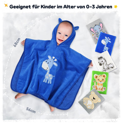 Yosemy Kapuzenhandtuch Baby - Oeko TEX - Baby Handtuch Kapuze 100% Baumwolle Badeponcho Kinder Babyhandtuch mit Kapuze Weich & Super Saugfähig 0-3 Jahre-Bär