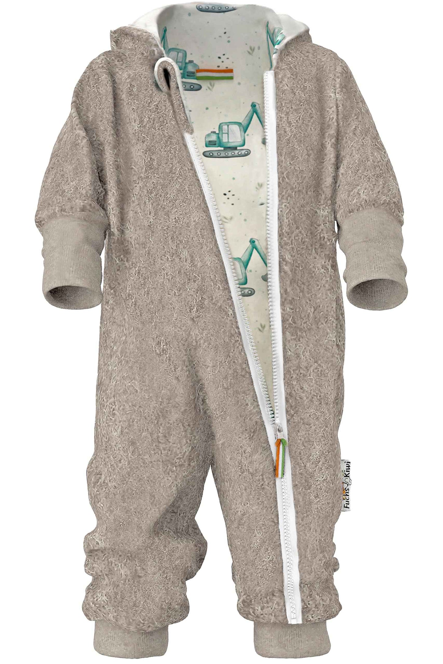 Fuchs & Kiwi Walkoverall Baby Boys - Natural Virgin Wool & Jersey Lining - Oeko-Tex, Skin-Friendly - Handmade in Berlin - Wool Walk Overall Baby & Toddler - Winter & Autumn