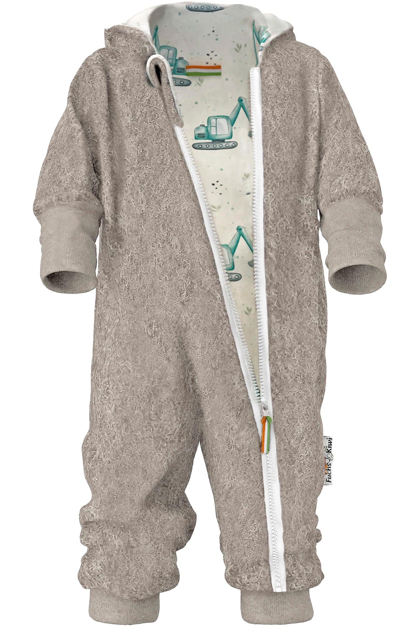 Fuchs & Kiwi Walkoverall Baby Boys - Natural Virgin Wool & Jersey Lining - Oeko-Tex, Skin-Friendly - Handmade in Berlin - Wool Walk Overall Baby & Toddler - Winter & Autumn