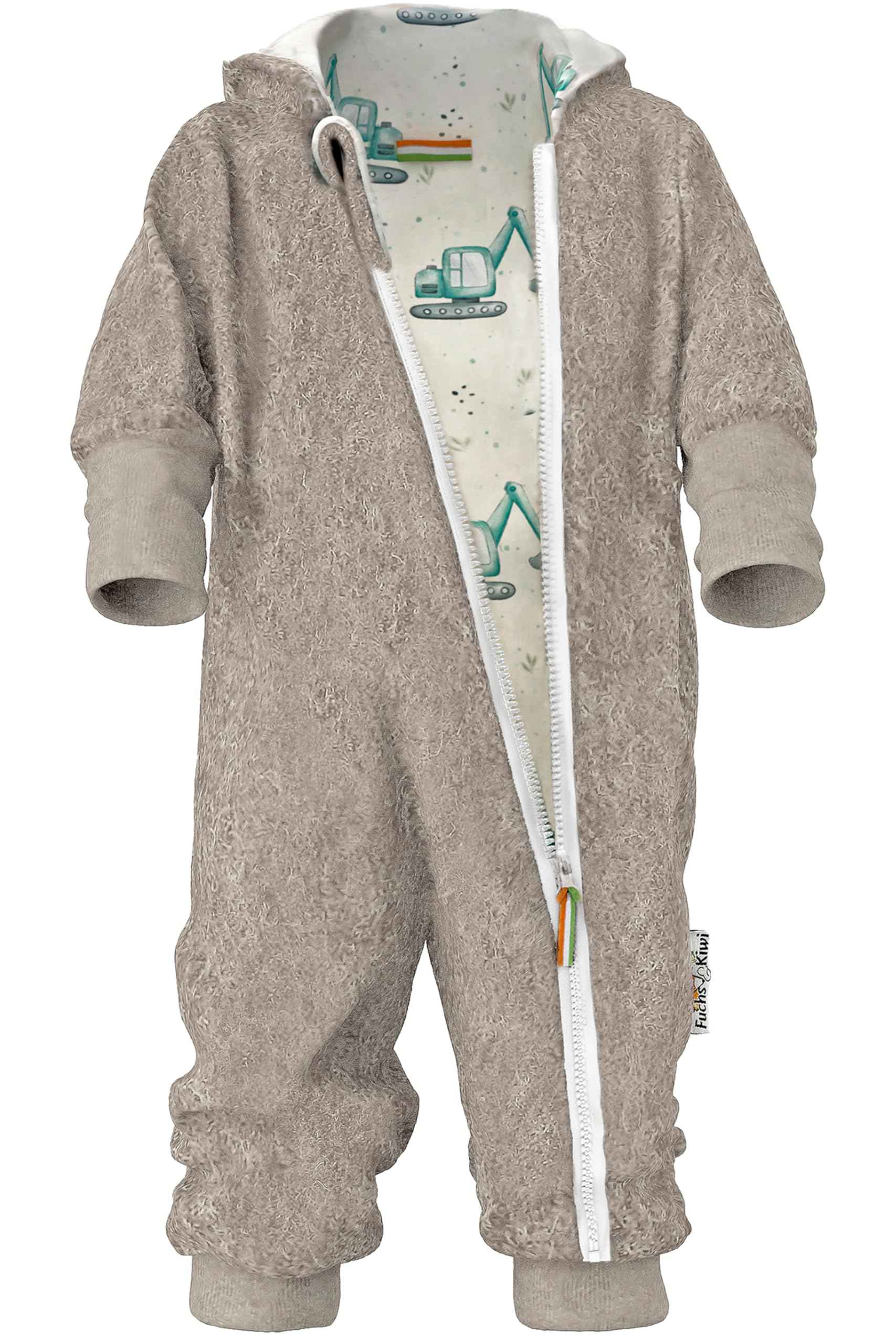 Fuchs & Kiwi Walkoverall Baby Boys - Natural Virgin Wool & Jersey Lining - Oeko-Tex, Skin-Friendly - Handmade in Berlin - Wool Walk Overall Baby & Toddler - Winter & Autumn