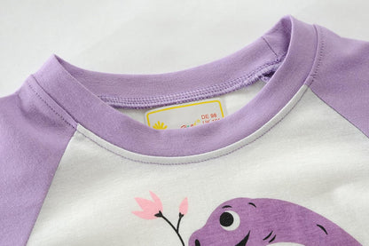 EULLA Kinder Mädchen Schlafanzüge Langarm Baumwolle Winter Pyjama Set Einhorn Prinzessin Dino Hase Eule Zweiteilig Nachtwäsche 1-10 Jahre 92 98 104 110 116 122 128 134 140