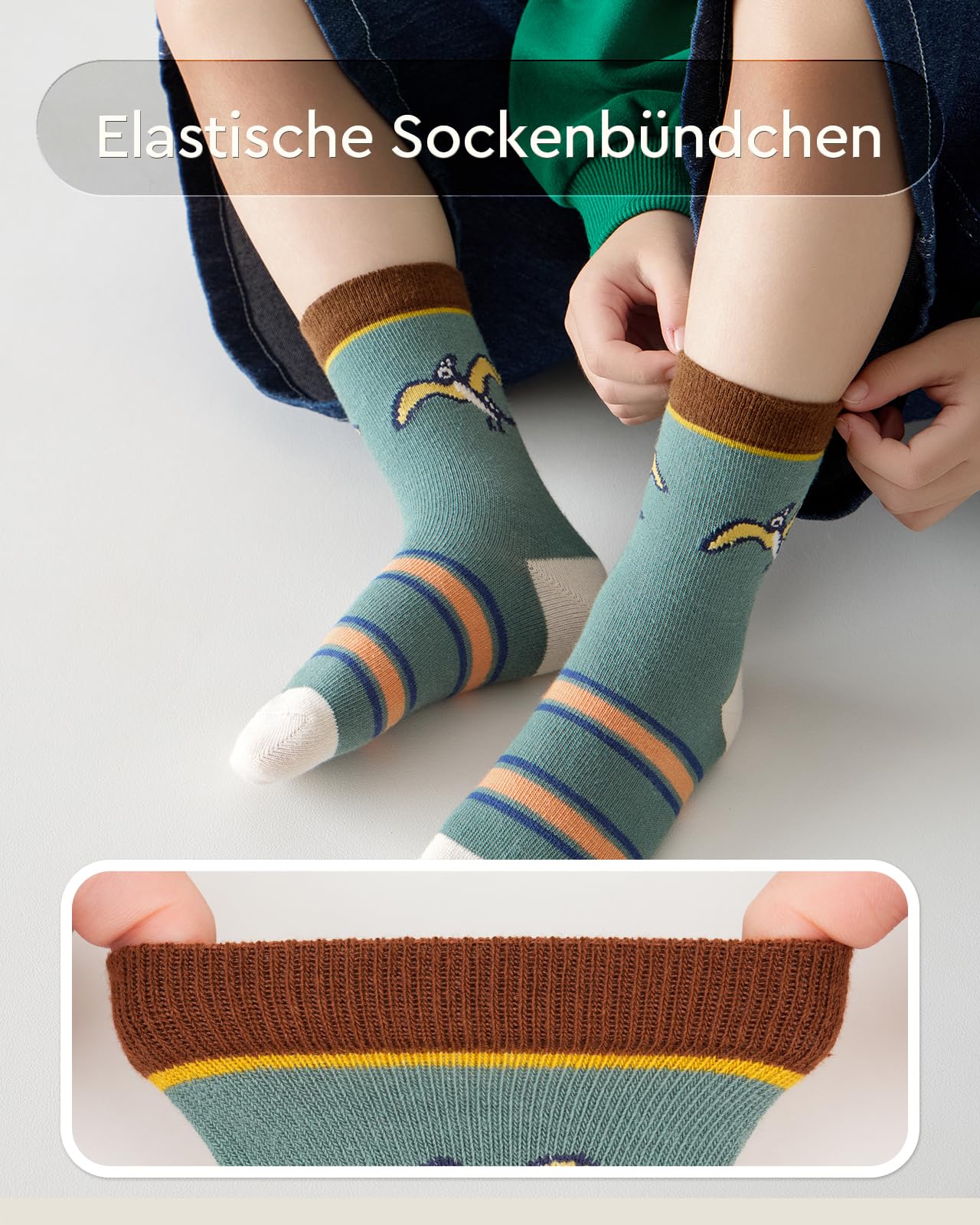 Kyopp 10 Paar Socken Kinder Mädchen und Jungen Klassisch Socken Lustig Cotton Socken Crew Socks Winter/Sommer