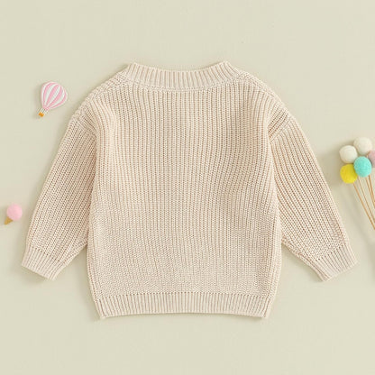 FOMOYUU Strickjacke für Kleinkinder und Neugeborene, Mädchen, langärmelig, Knopfleiste, Sweatshirt, Jacke, Herbst-Outfits