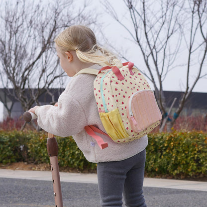 Kinderrucksack Mädchen 30cm Rucksack Kleinkind Kinderrucksack für 2-4 Jahre Kinder kindergartenrucksack Mini Tagesrucksack Reisetasche - Rosa Erdbeere