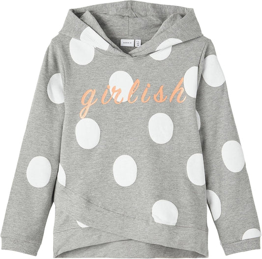 NAME IT Girls Nkfbibba LS Sweat Wh Bru Noos Hoodie