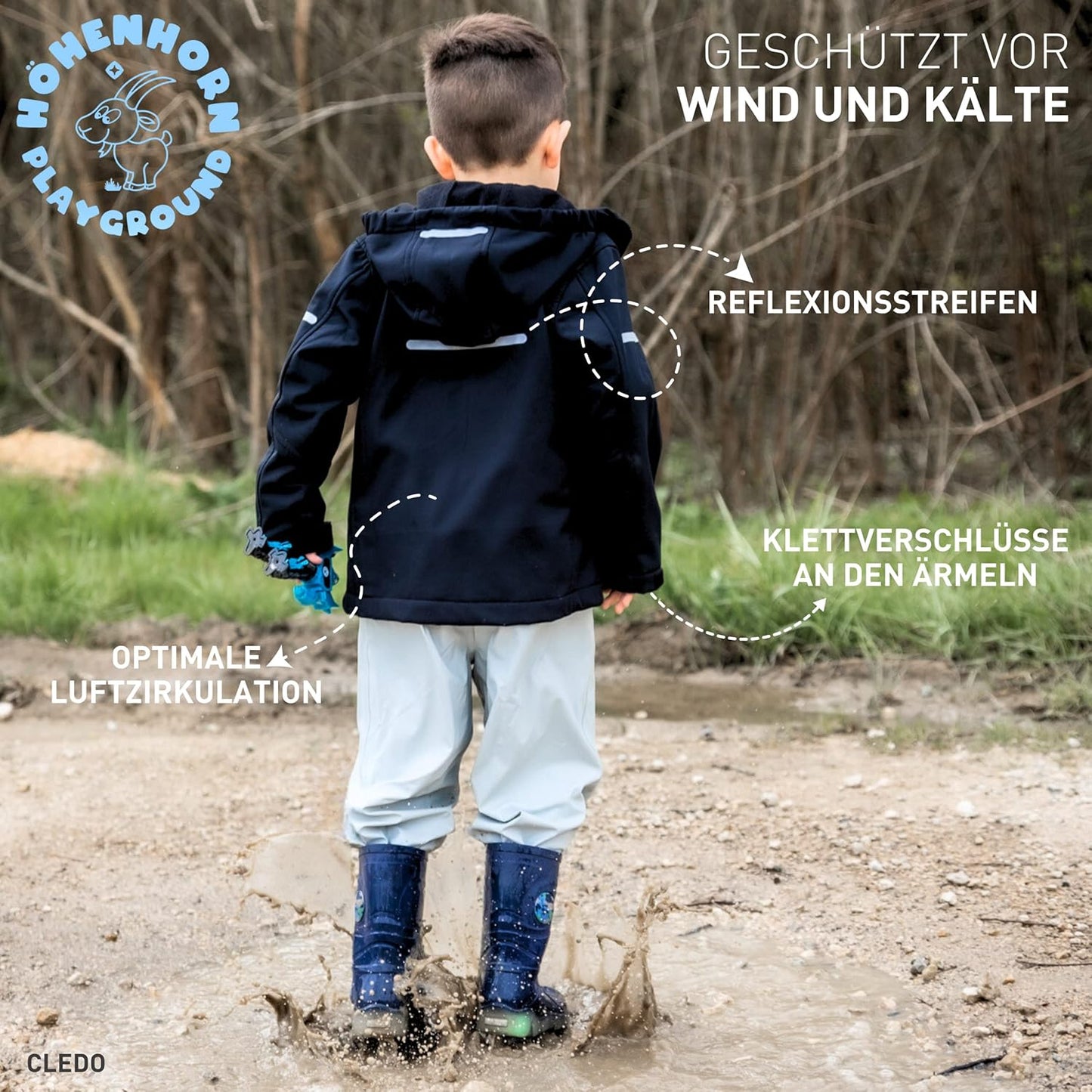 Höhenhorn Cledo Kinder Softshelljacke Kids Jacke Übergangsjacke Outdoor Winddicht Wasserdicht Atmungsaktiv